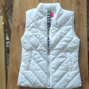 Guess white puffer vest